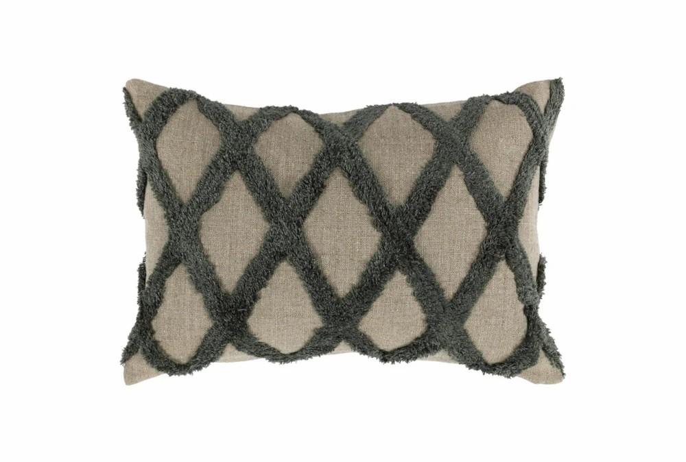 Accent + Throw Pillows | 14X20 Natural + Forest Green Fringe Trellis Lumbar Throw Pillow Accent + Throw Pillows Accent + Throw Pillows