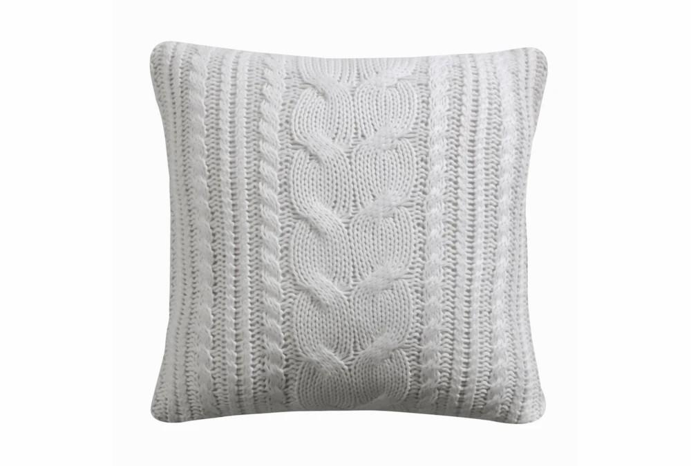 Accent + Throw Pillows | 18X18 Farmhouse Knit Cream Pillow Accent + Throw Pillows Accent + Throw Pillows