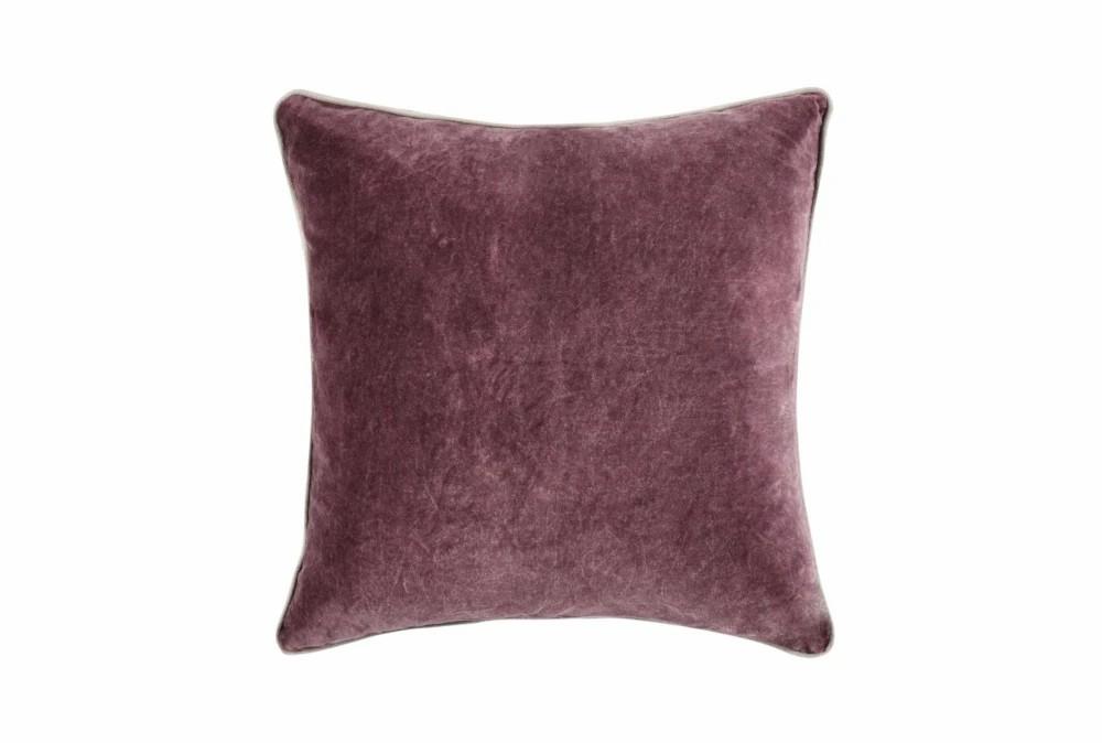 Accent + Throw Pillows | 18X18 Red Stonewashed Velvet Square Throw Pillow Accent + Throw Pillows Accent + Throw Pillows