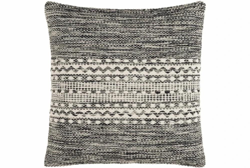 Accent + Throw Pillows | 20X20 Charcoal Black + Cream Woven Zig Zag Banded Throw Pillow Accent + Throw Pillows Accent + Throw Pillows