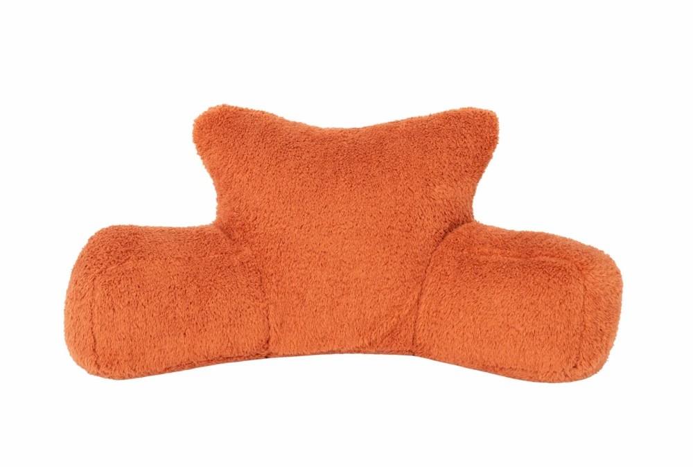 Accent + Throw Pillows | 20X31 Orange Sherpa Snuggle Buddy Backrest Dorm Pillow Accent + Throw Pillows Accent + Throw Pillows