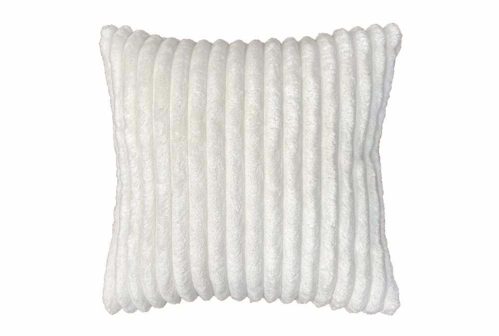 Accent + Throw Pillows | 22X22 Mega White Channeled Faux Fur Throw Pillow Accent + Throw Pillows Accent + Throw Pillows