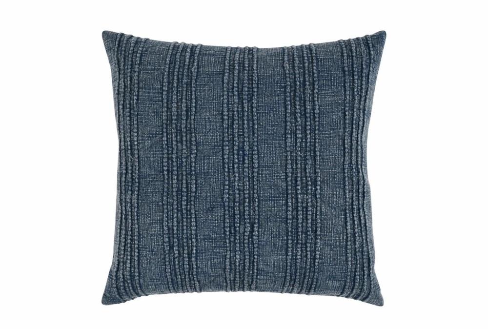 Accent + Throw Pillows | 22X22 Navy Blue Tonal Strip Throw Pillow Accent + Throw Pillows Accent + Throw Pillows