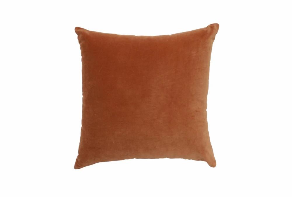 Accent + Throw Pillows | 22X22 Orange Cotton Velvet Square Throw Pillow Accent + Throw Pillows Accent + Throw Pillows