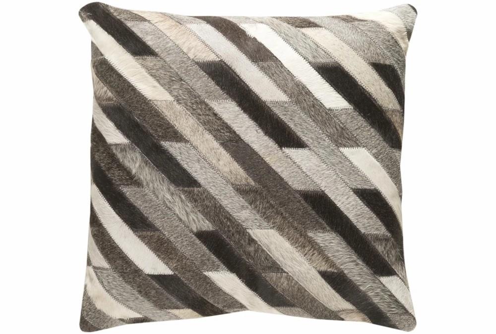 Accent + Throw Pillows | Accent Pillow-Brown And Grey Hair On Hide-18X18 Accent + Throw Pillows Accent + Throw Pillows