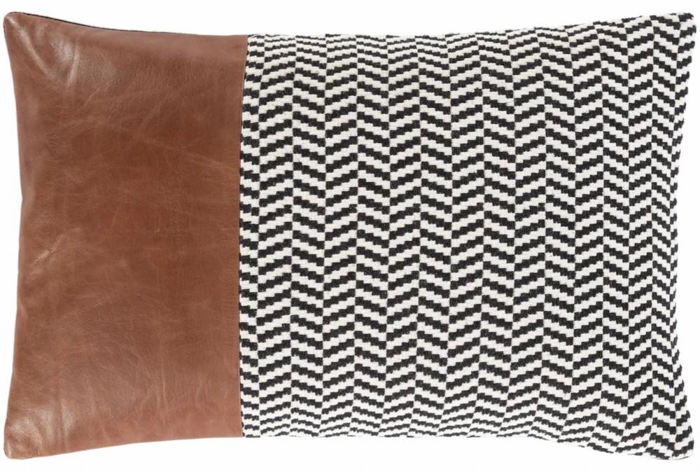 Accent + Throw Pillows | Accent Pillow-Herringbone & Leather Band 13X20 Accent + Throw Pillows Accent + Throw Pillows