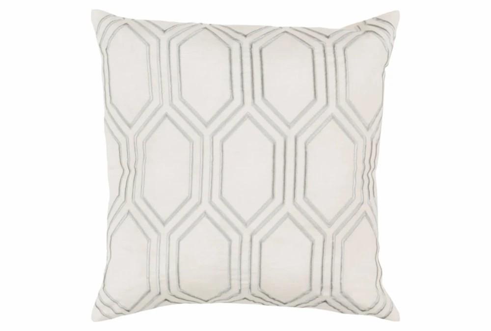 Accent + Throw Pillows | Accent Pillow-Natalie Geo Ivory/Light Grey 18X18 Accent + Throw Pillows Accent + Throw Pillows