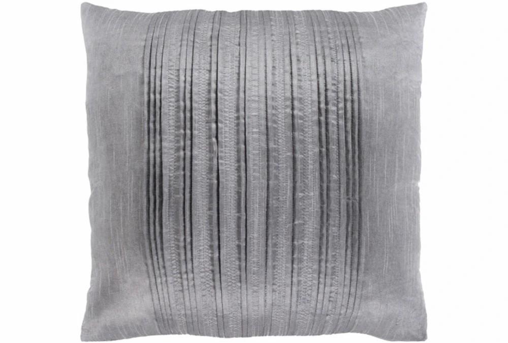 Accent + Throw Pillows | Accent Pillow-Pleated Stripes Silver 18X18 Accent + Throw Pillows Accent + Throw Pillows