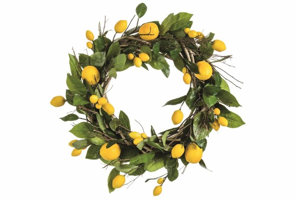 Artificial Plants | 18″ Artificial Lemon Wreath Artificial Plants Artificial Plants