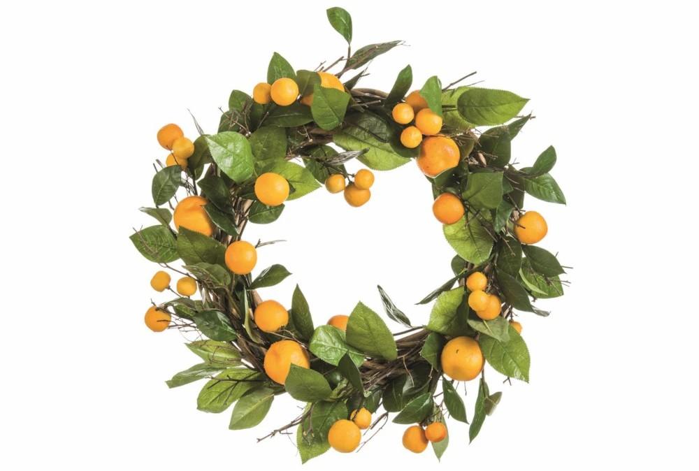 Artificial Plants | 18″ Artificial Orange Wreath Artificial Plants Artificial Plants