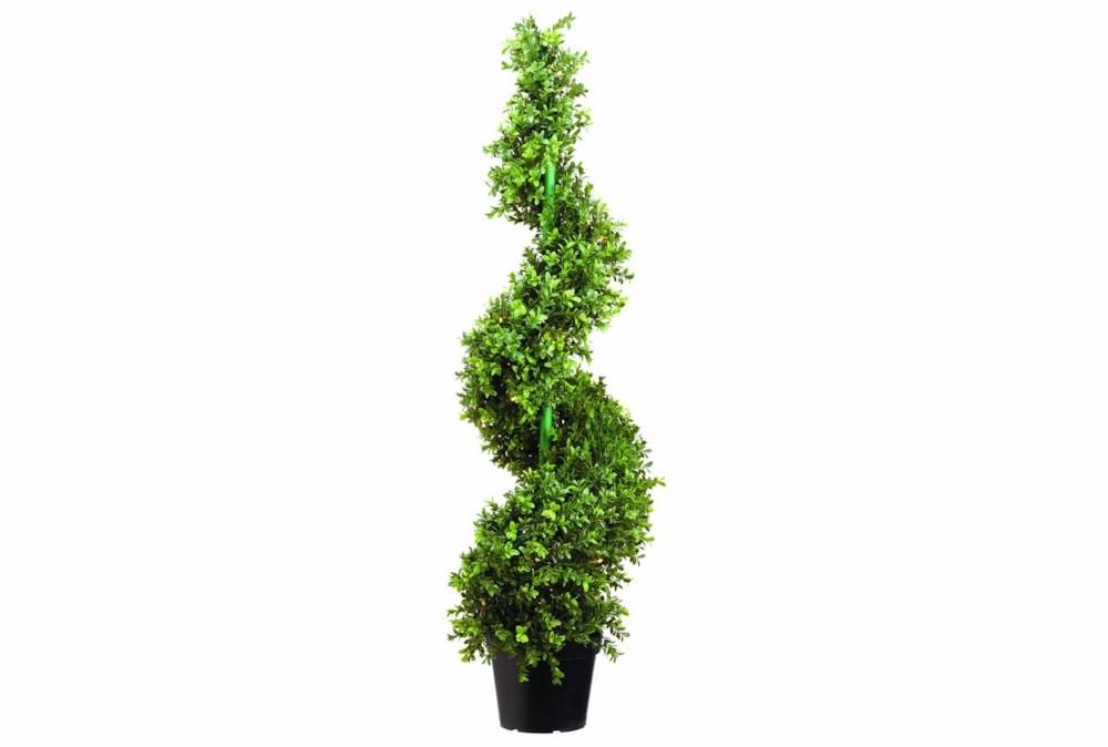 Artificial Plants | 46 Inch Indoor/Outdoor Uv Protected Boxwood Spiral Topiary Tree With Battery Operated Lights Artificial Plants Artificial Plants