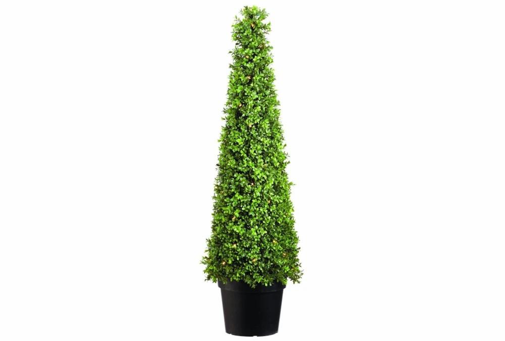 Artificial Plants | 48 Inch Indoor/Outdoor Uv Protected Boxwood Cone Topiary Tree With Battery Operated Lights Artificial Plants Artificial Plants