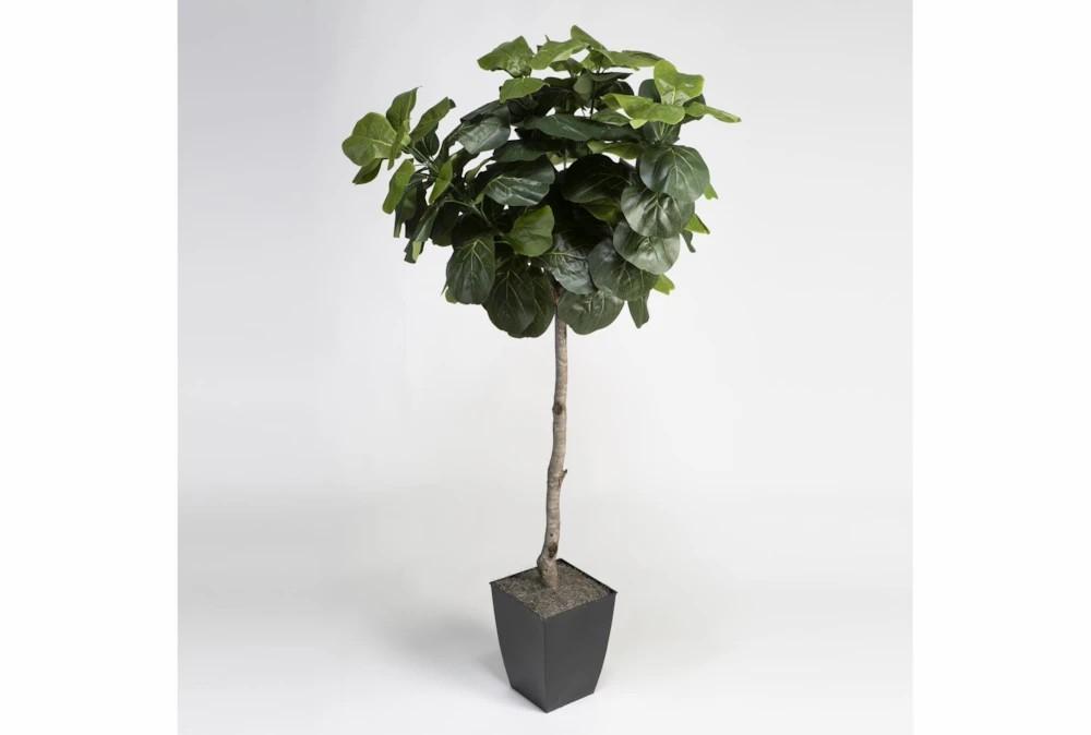 Artificial Plants | 6′ Fiddle Leaf Fig Tree In Black Square Metal Planter Artificial Plants Artificial Plants