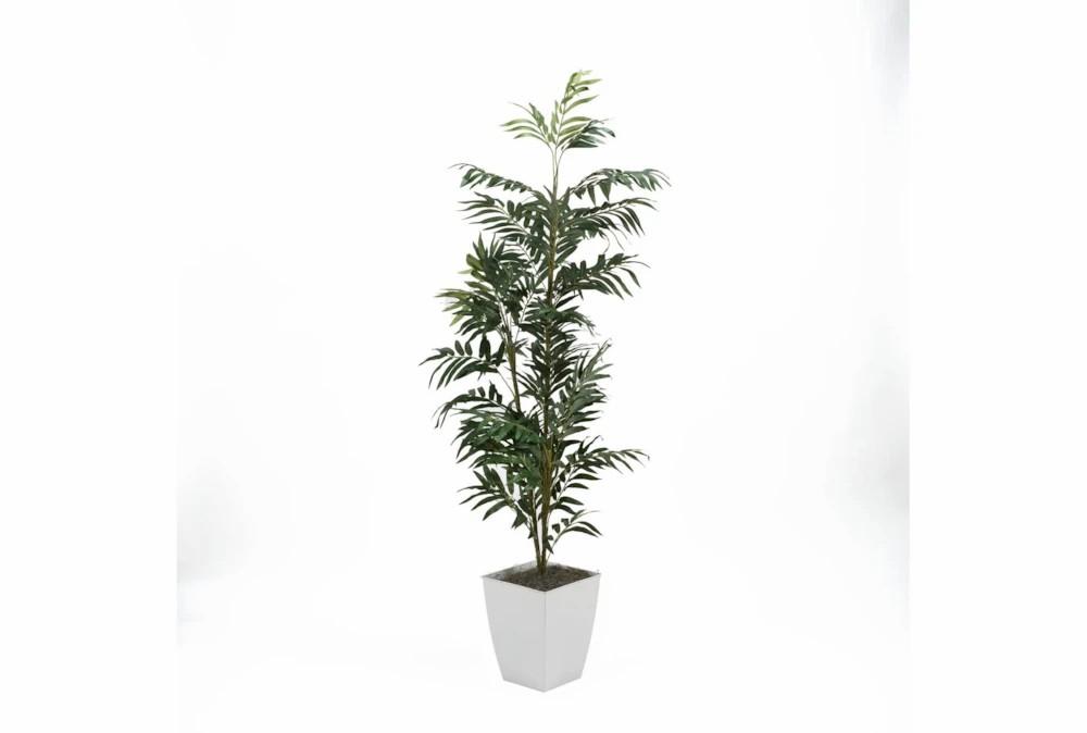 Artificial Plants | 6′ Phoenix Palm In White Square Metal Planter Artificial Plants Artificial Plants