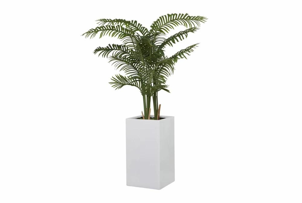 Artificial Plants | 63″ Green Faux Palm In Square White Fiberglass Planter Artificial Plants Artificial Plants