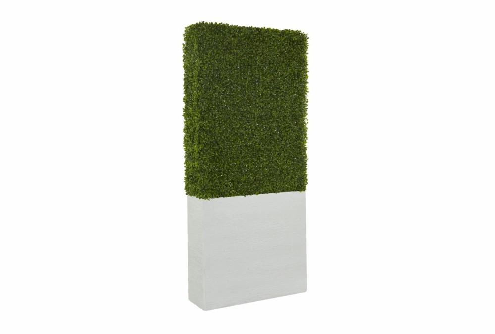 Artificial Plants | 65″ Green Faux Boxwood Hedge Topiary In White Rectangle Planter Artificial Plants Artificial Plants