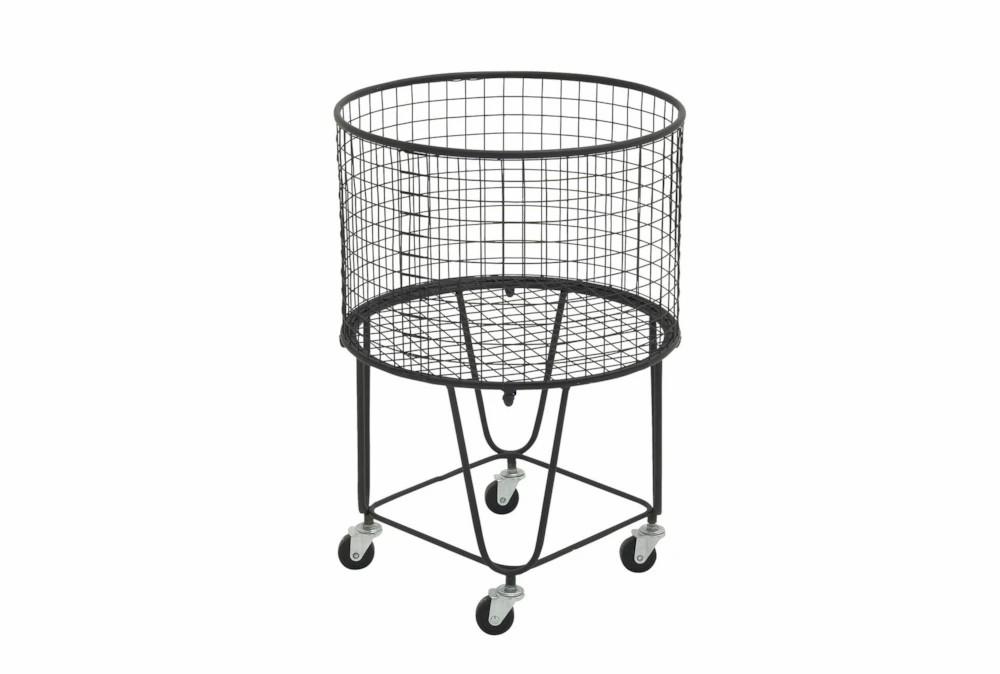 Baskets | 17X25 Black Metal Industrial Storage Cart With Wheels By Cosmoliving Baskets Baskets