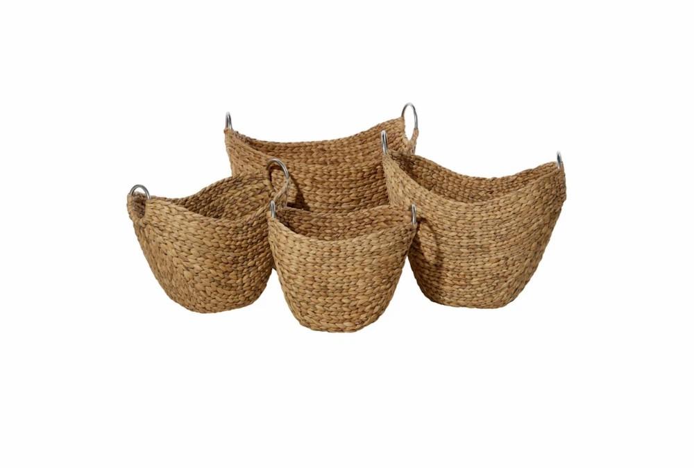 Baskets | Brown Wicker Backets Sets Of 4 Baskets Baskets