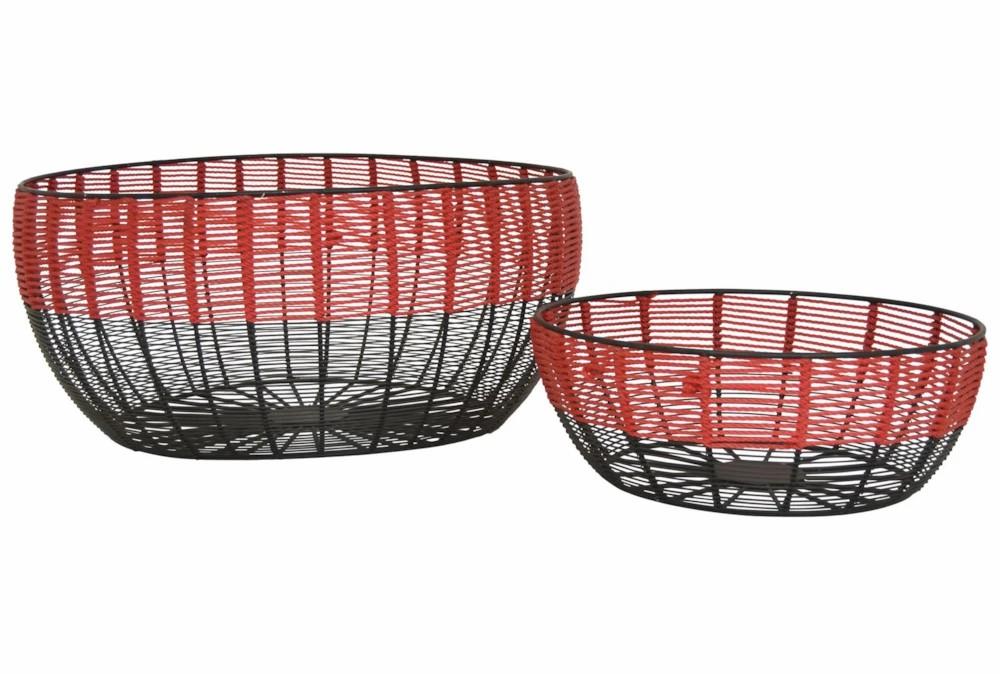 Baskets | Metal Basket Set Of 2 Baskets Baskets