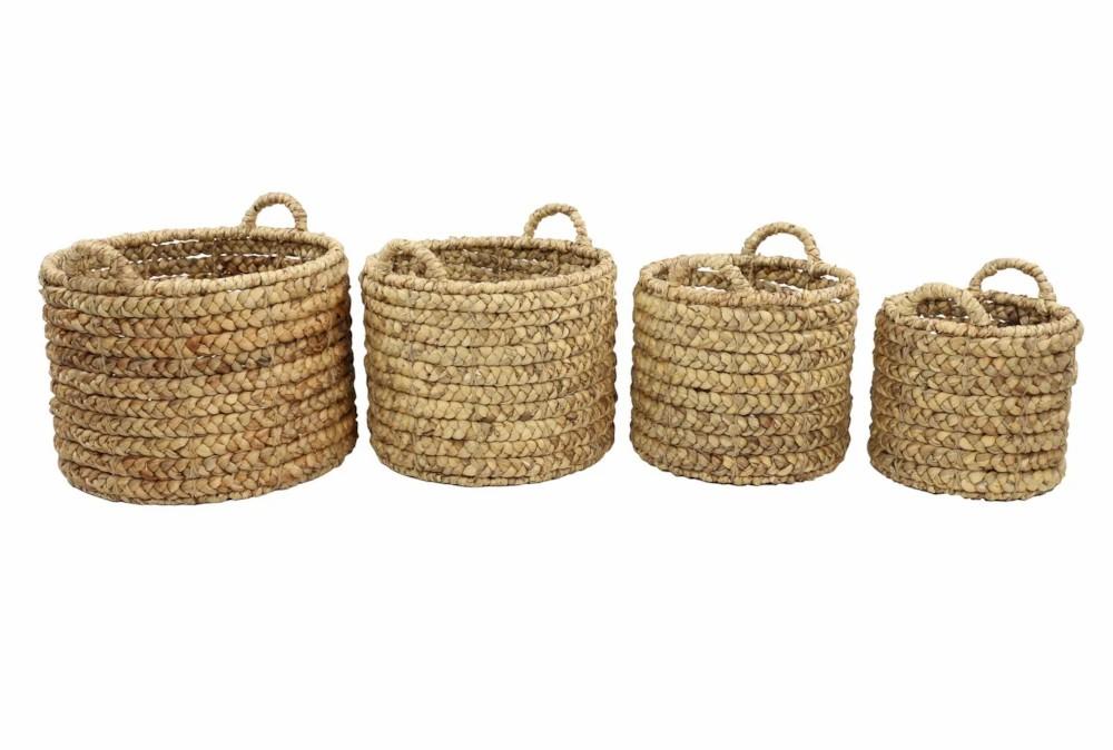 Baskets | Set Of 4 Water Hyacinth Baskets Baskets Baskets