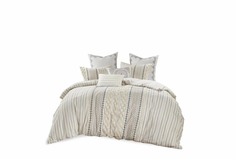 Bedding | Full/Queen Comforter-3 Piece Set Boho Chic Cream Decor