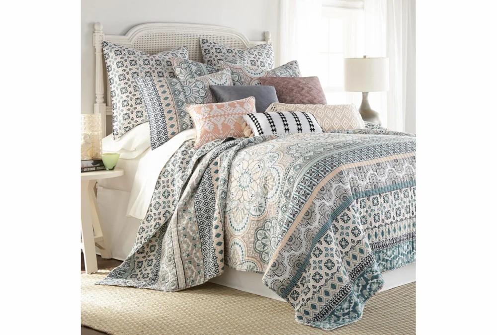 Bedding | Full/Queen Quilt-3 Piece Set Reversible Medallion Stripes To Mini Medallions Decor