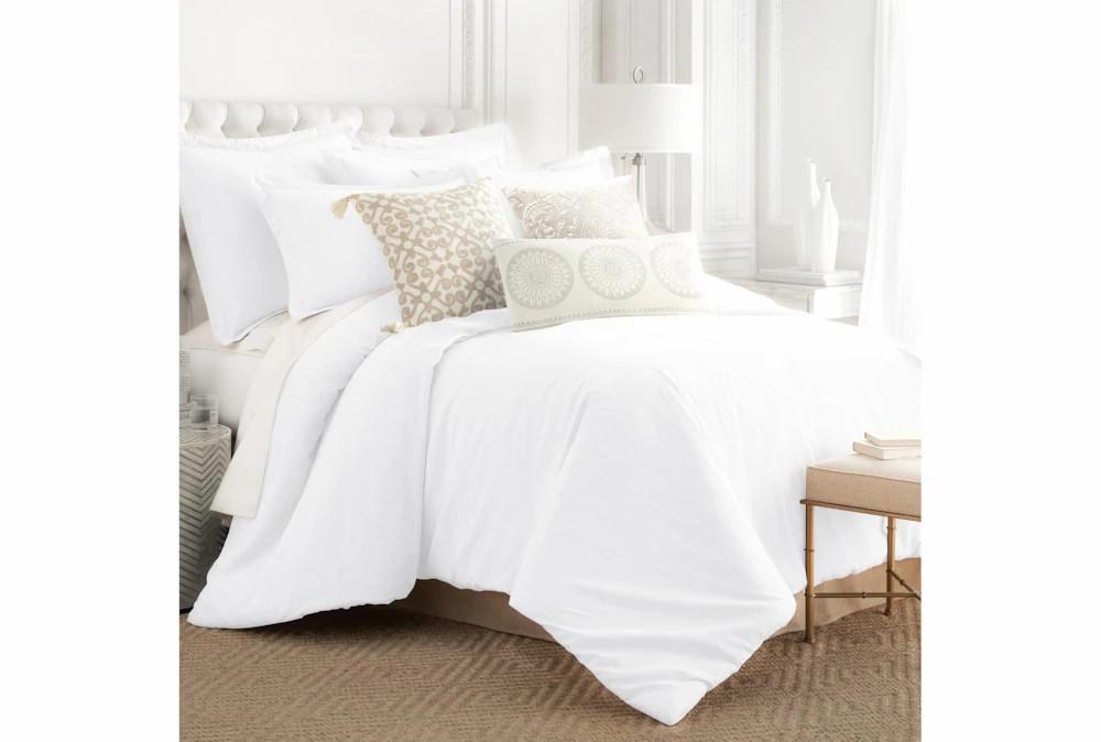 Bedding | King Washed Linen Duvet Cover In White Decor