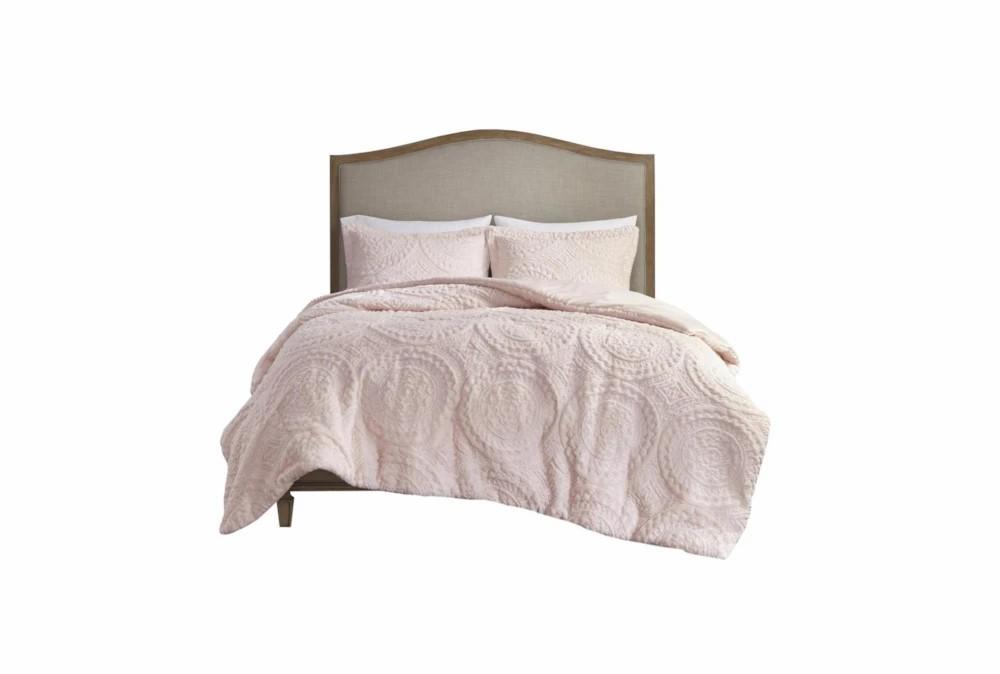 Bedding | Twin Comforter-2 Piece Set Plush Medallion Pink Decor