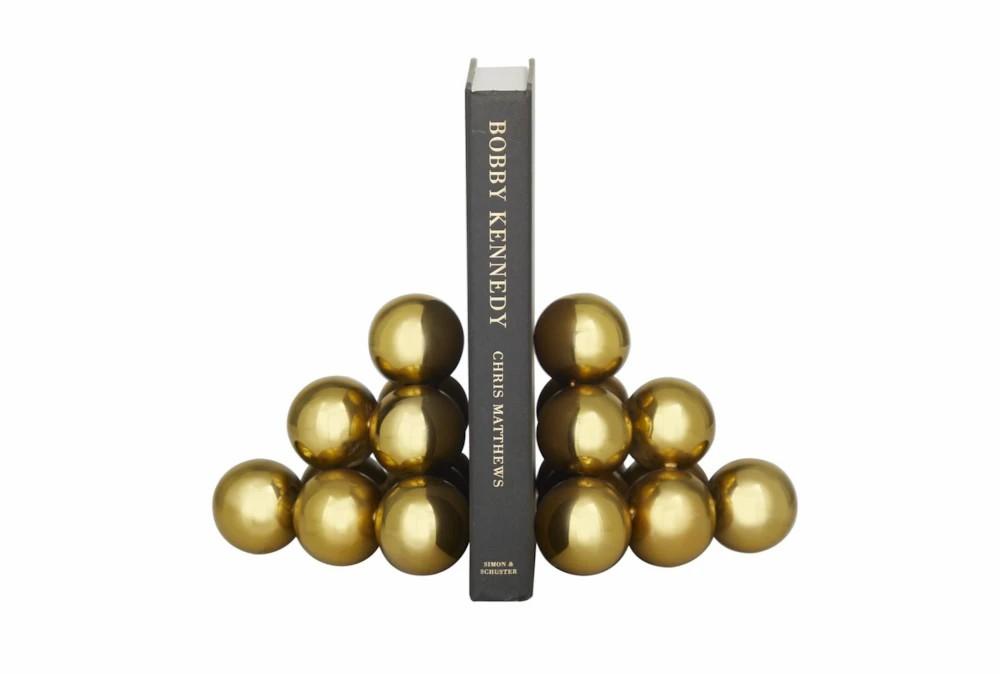 Bookends | 5″ Gold Stacked Orbs Bookends Bookends Bookends