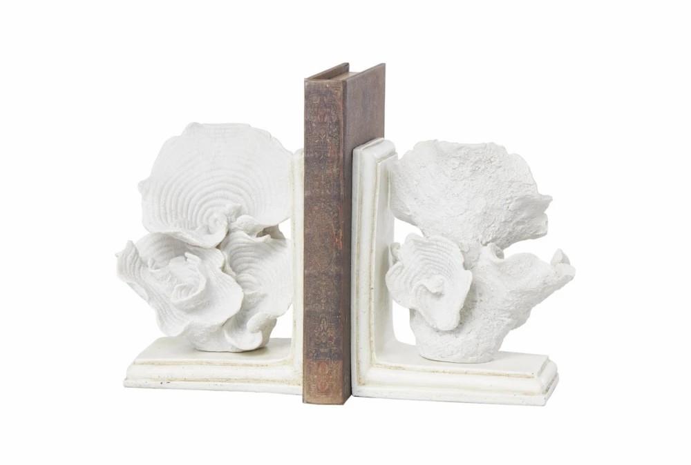 Bookends | 7″ White Coral Textured Bookends Bookends Bookends