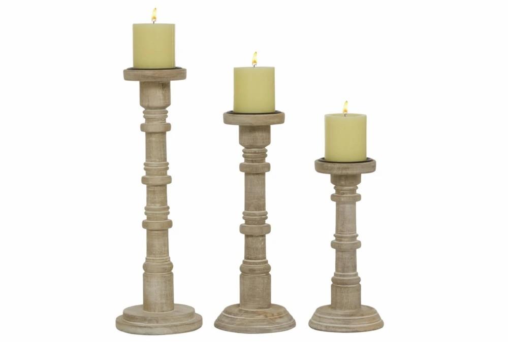 Candle Holders | 11, 14, & 17 Inch Wood Totem Pillar Candle Holder Candle Holders Candle Holders