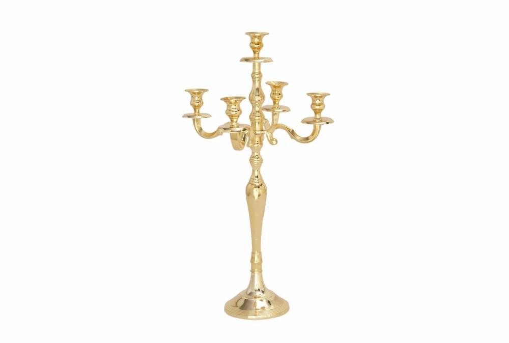 Candle Holders | 25″ Gold Aluminum Candlabra Candle Holders Candle Holders