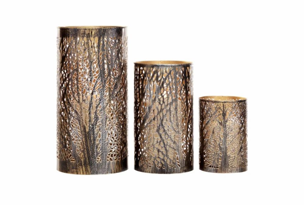 Candle Holders | 3 Piece Set Metal Hurricanes Candle Holders Candle Holders