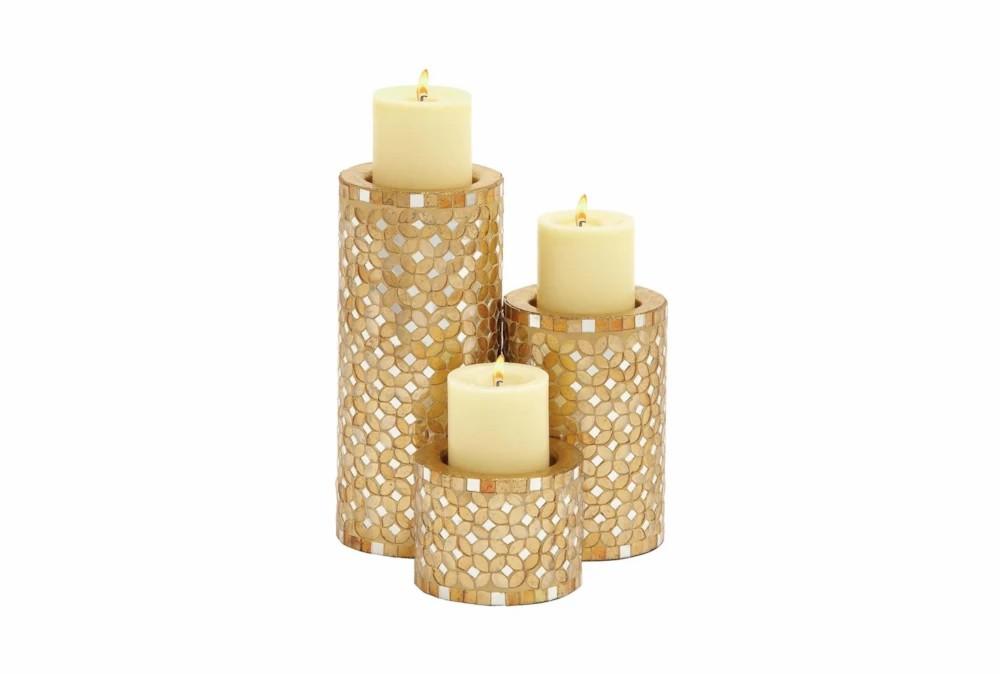 Candle Holders | 3 Piece Set Metal Mosaic Candleholders Candle Holders Candle Holders