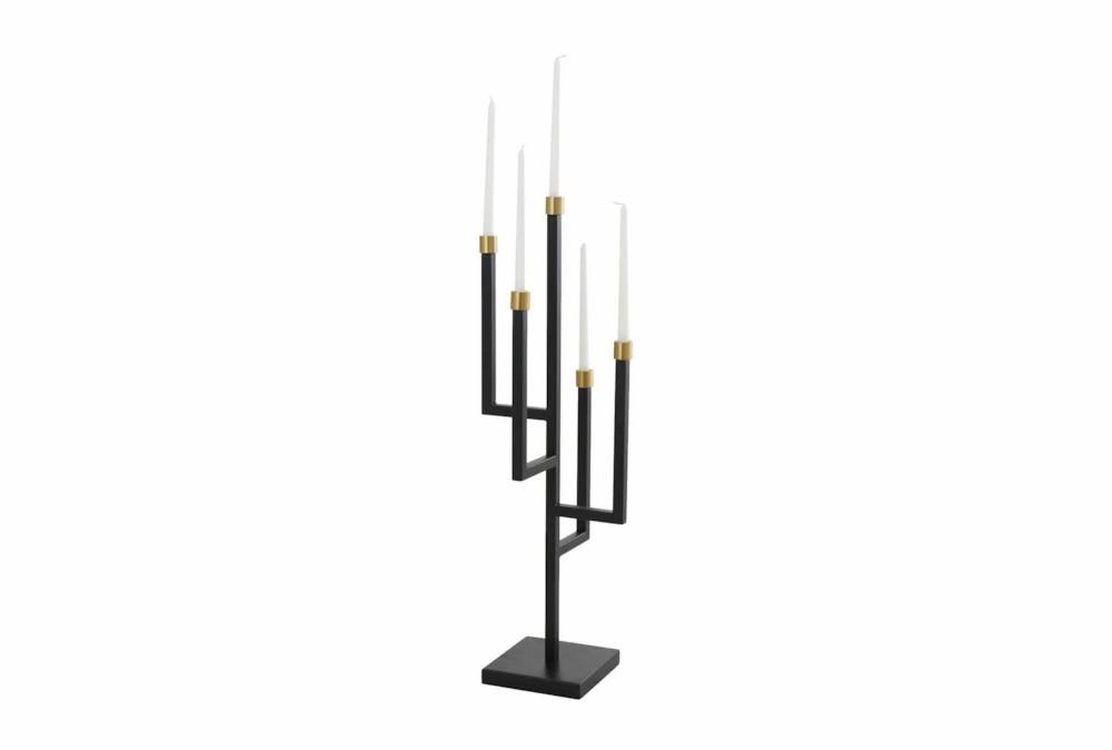 Candle Holders | 34″ Black + Gold Modern Floor Candelabra Candle Holder Candle Holders Candle Holders