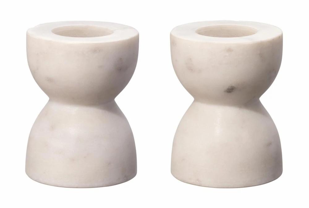 Candle Holders | 4″ White Marble Taper Candle Holders Set Of 2 Candle Holders Candle Holders