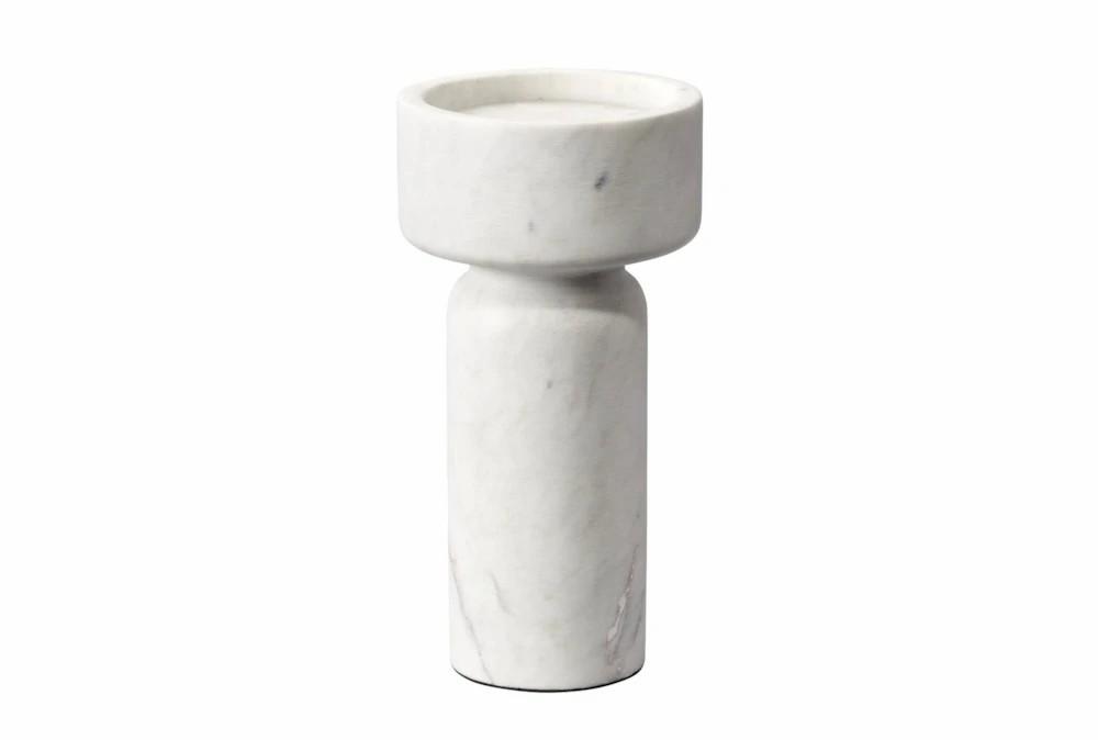 Candle Holders | 8″ White Marble Modern Carved Candle Holder Candle Holders Candle Holders