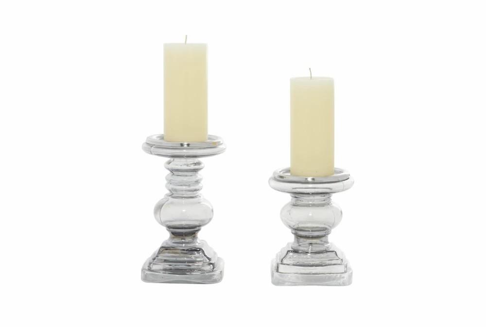 Candle Holders | Clear Glass Candle Holder Set Of 2 Candle Holders Candle Holders