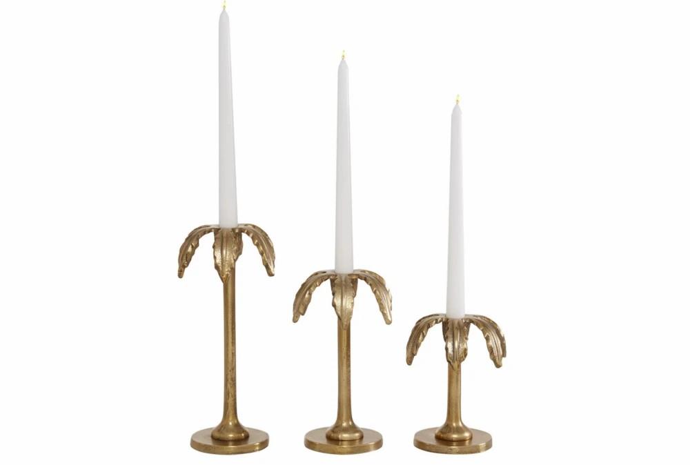 Candle Holders | Gold Palm Tree Candlesticks Set Of 3 Candle Holders Candle Holders