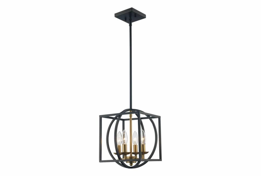 Chandeliers | 12X12.5 Gld/Blk 4Lt Geometric Chandelier Chandeliers