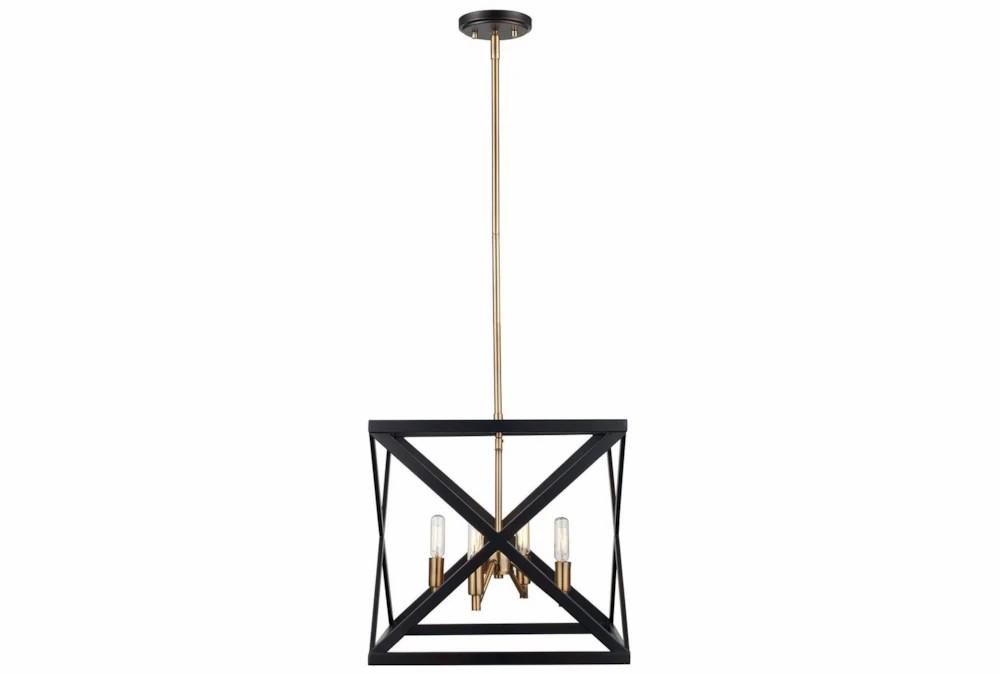 Chandeliers | 13X12.5 Bronze/Gold 4Lt Square Chandelier Chandeliers