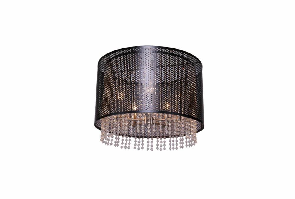 Chandeliers | 14X19 Black & Clear Cylinder Metal 5 Lights Crystal Beads Chandelier Chandeliers