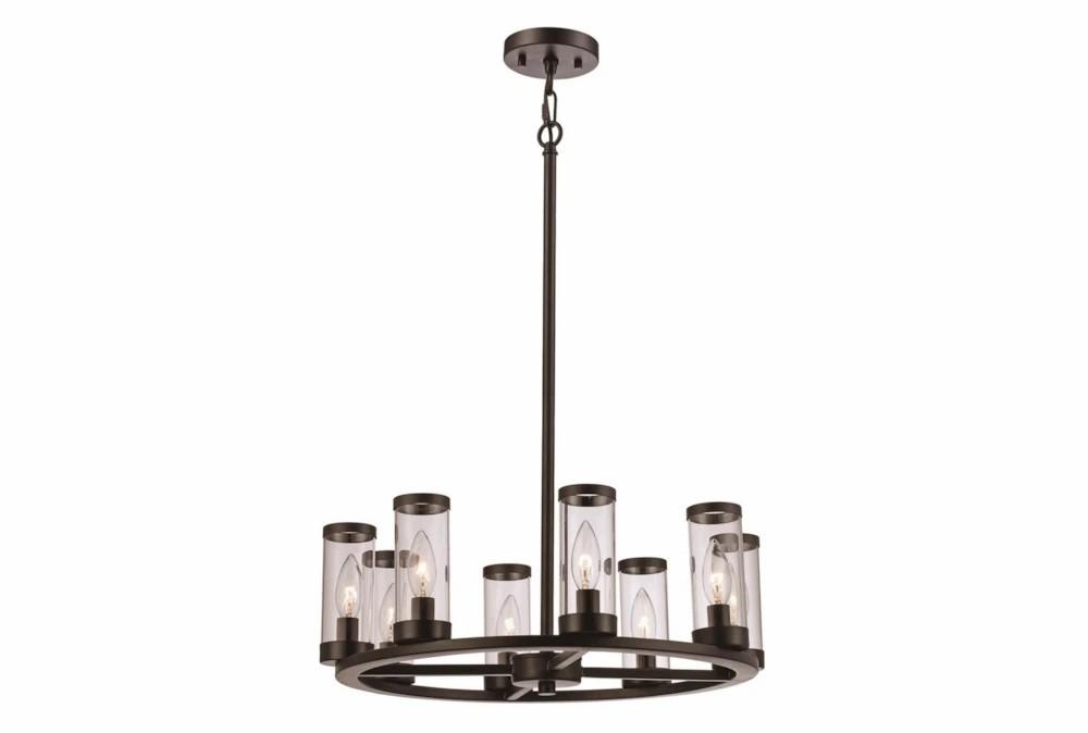 Chandeliers | 20X7 Black 8Lt Candle Wagon Wheel Chandelier Chandeliers