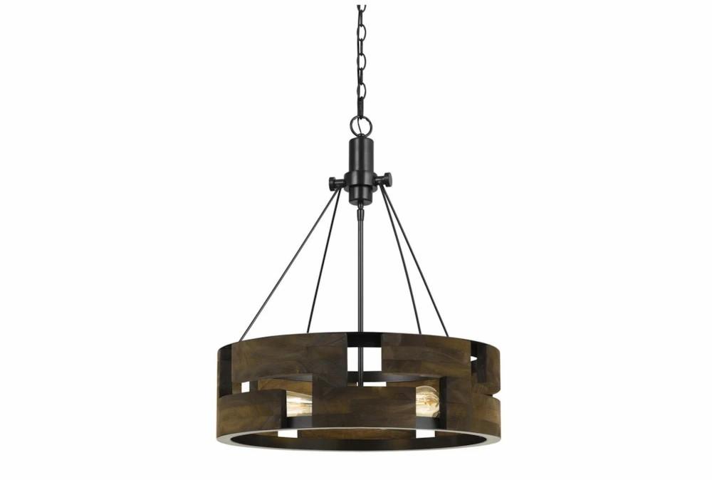 Chandeliers | 22X28 Wood 3 Light Drum Chandelier Chandeliers