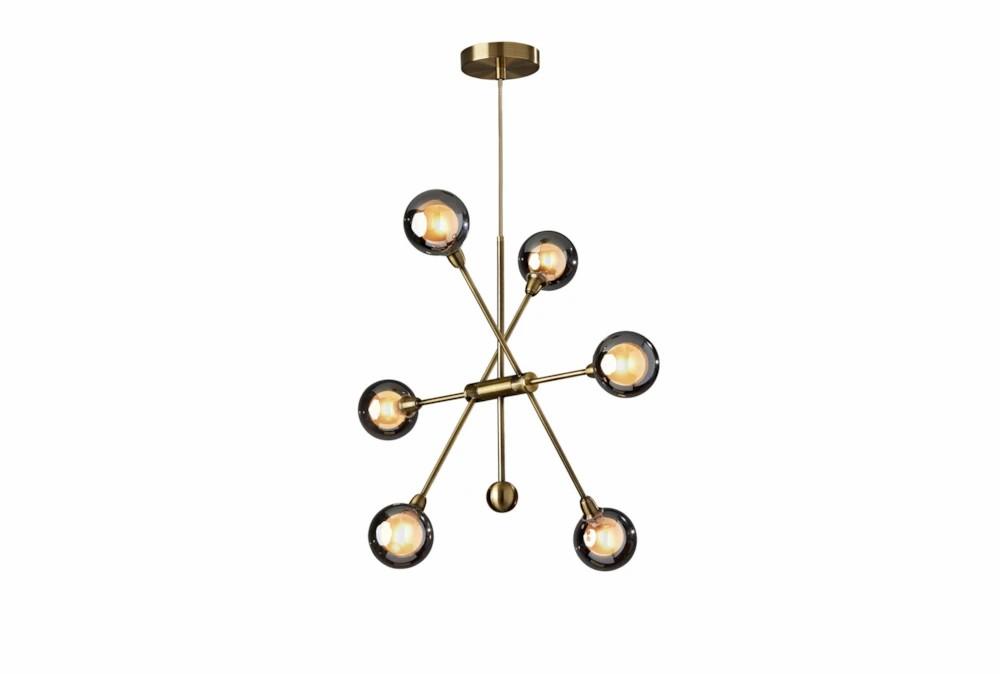 Chandeliers | 24X27 Antique Brass + Double Layer Glass 6 Light Sputnik Chandelier Chandeliers