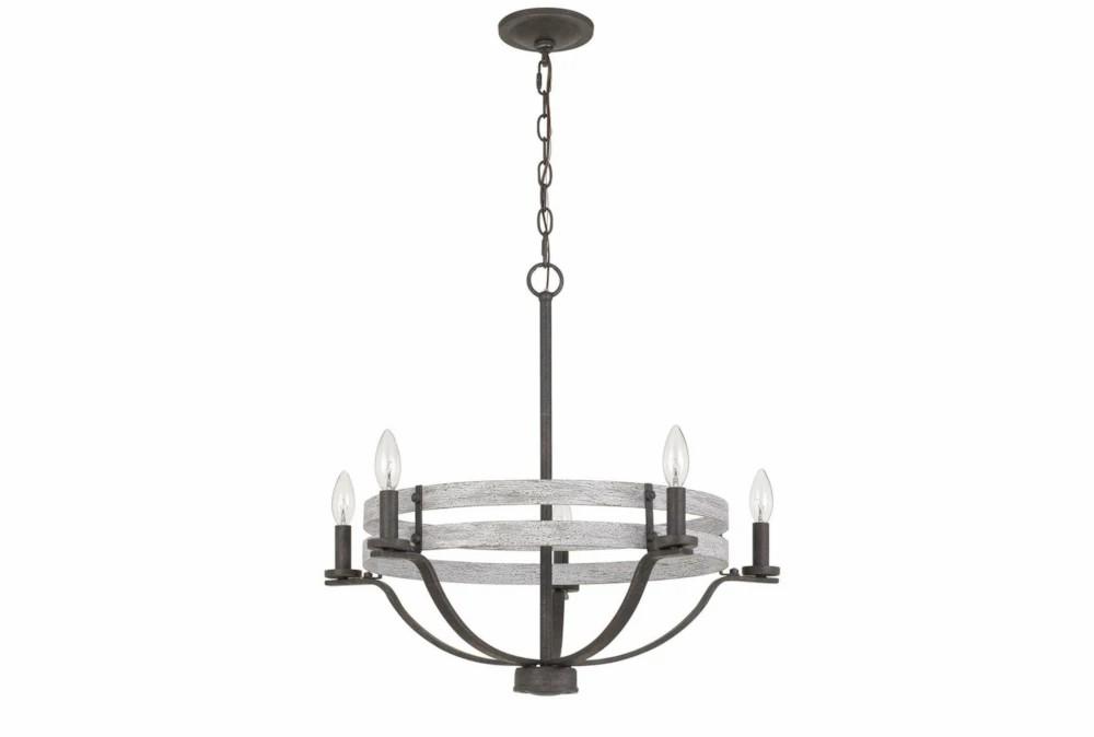 Chandeliers | 25X22.5 Metal & Wood Round Chandelier Chandeliers