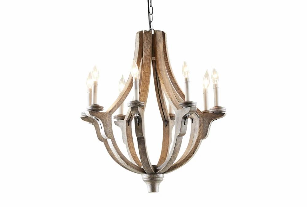 Chandeliers | 25X28″ Brown Wood Empire Candle Chandelier Decor