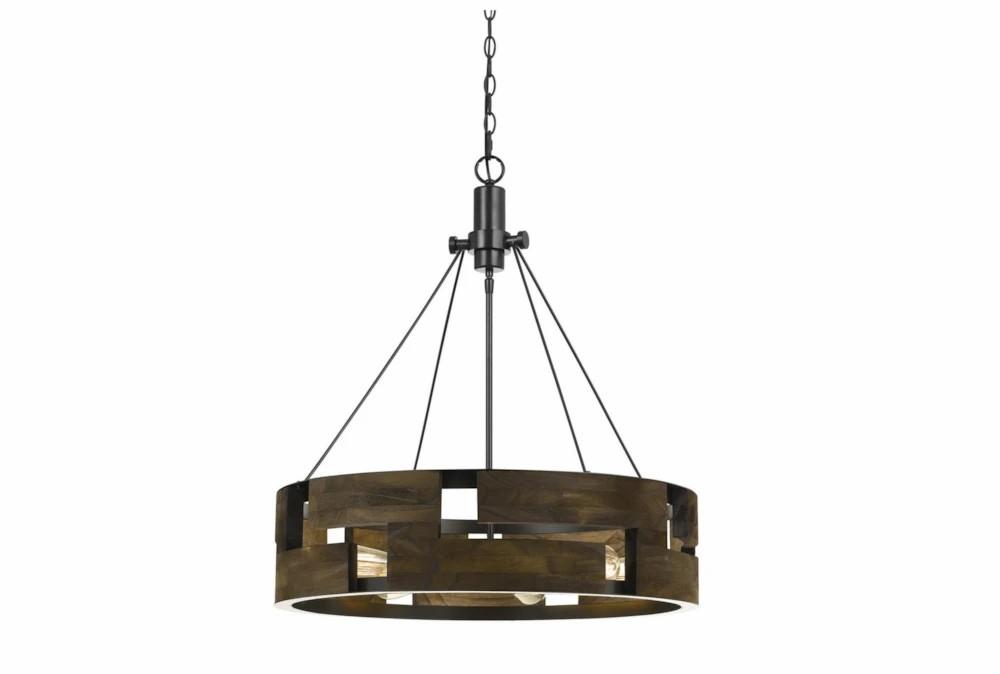 Chandeliers | 26X30 Wood 6 Light Drum Chandelier Chandeliers