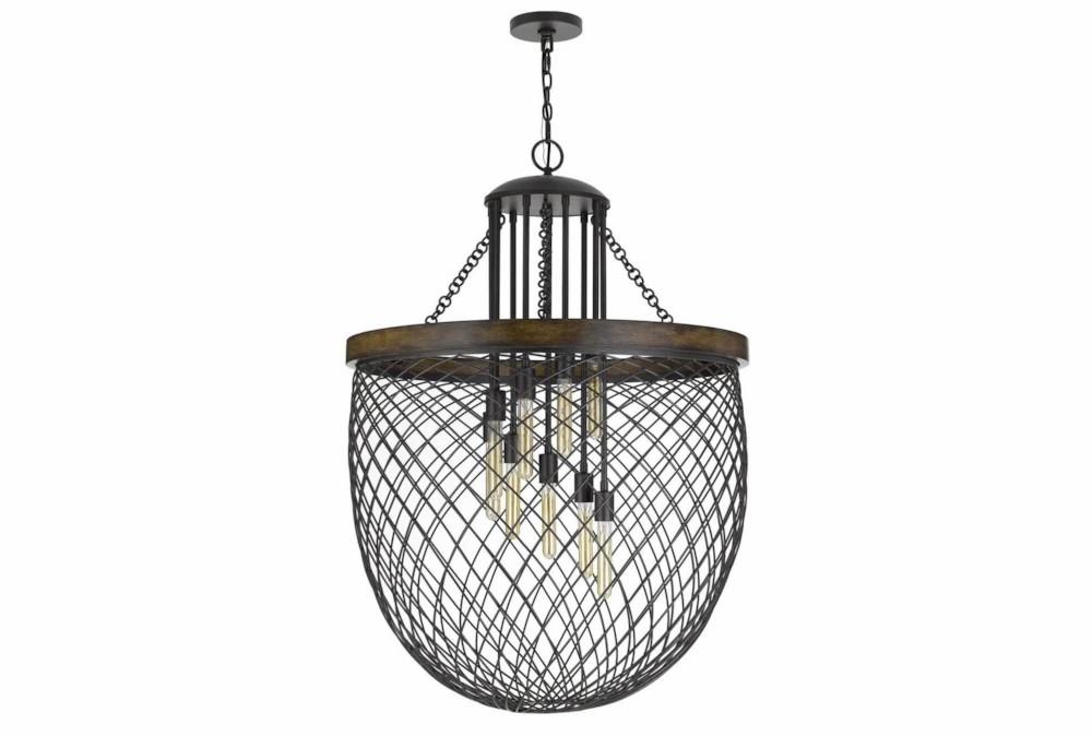 Chandeliers | 31.5X44 Metal & Wood 9 Light Bowl Chandelier Chandeliers