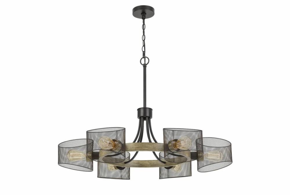 Chandeliers | 36X25.5 Metal 6 Light Wagon Wheel Chandelier Chandeliers